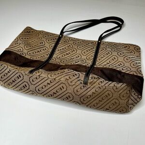 Vintage Coach Signature Canvas Tote Bag in Brown